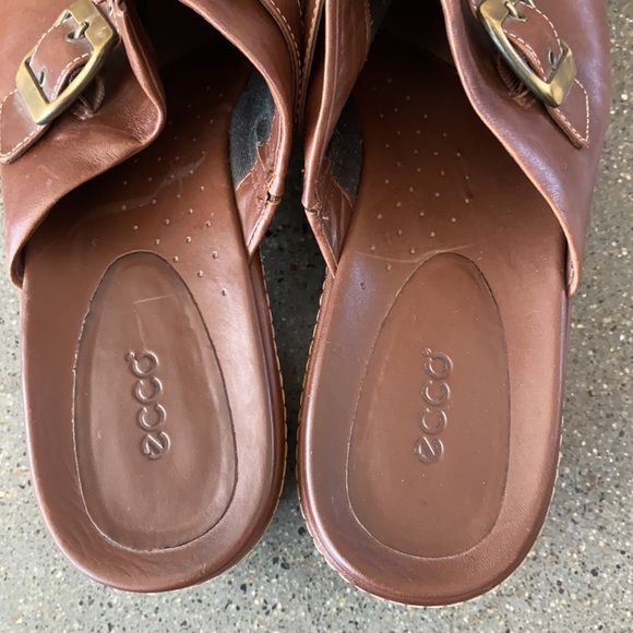 ECCO Brown Buckle Clogs Mule Shoes Women's 42 11 - Picture 9 of 10